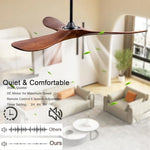 ventilateur moderne 52 pouces bois lampe intégrée télécommande led certifications ul ccc