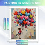peinture numeros portrait coeurs multicolore moderne toile acrylique facile decoration hobby