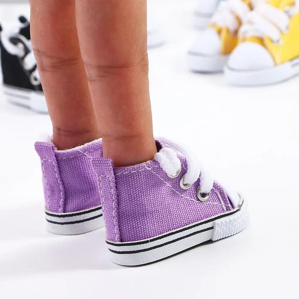 chaussures bébé violet noir blanc rouge bleu jaune toile coton classique lacets 5cm