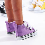 chaussures bébé violet noir blanc rouge bleu jaune toile coton classique lacets 5cm