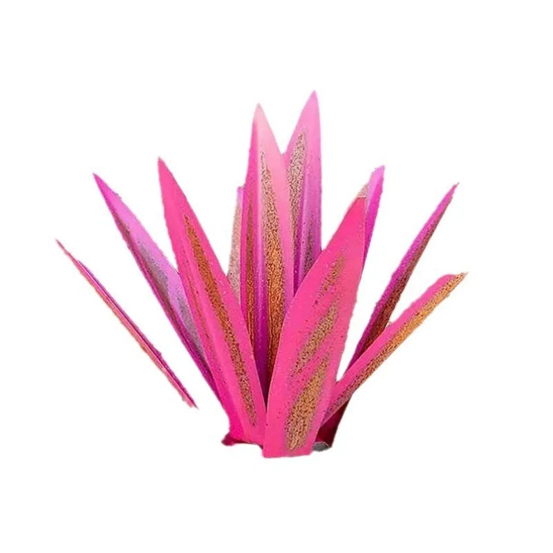 plantes artificielles feuilles larges modernes couleurs bleu vert rouge jaune rose ornement jardinextérieurintérieur