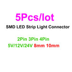 connecteurs led ruban broches 8mm 10mm transparents ws2811 rgb smd 5050