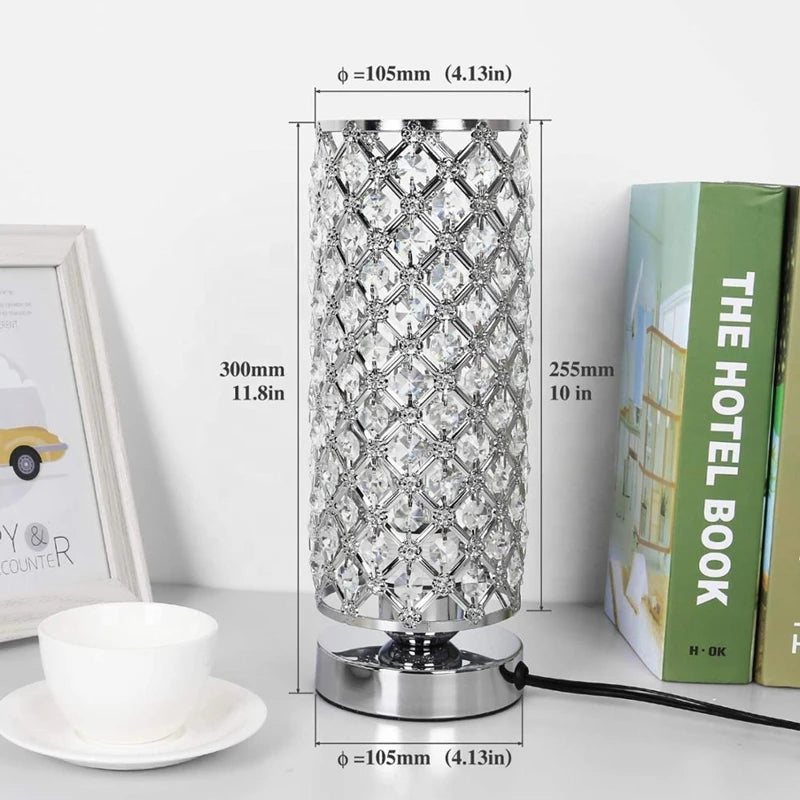 lampe table moderne or diamant brillant élégante cristal haute qualité chambre coucher