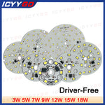 plaque led circulaire 12w 15w 18w diodes blanches moderne ac 220v 240v
