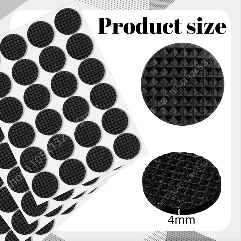 protecteurs pieds meubles anti dérapants adhésifs noirs texturés géométriques opaques eva rond carrés