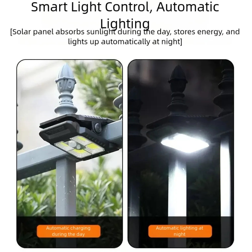 lampe solaire led extérieure noire moderne clips étanche autonome jardin camping