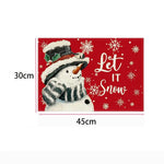 serviettes table noël flocons arbre bonhomme merry christmas let it snow gris rouge vert