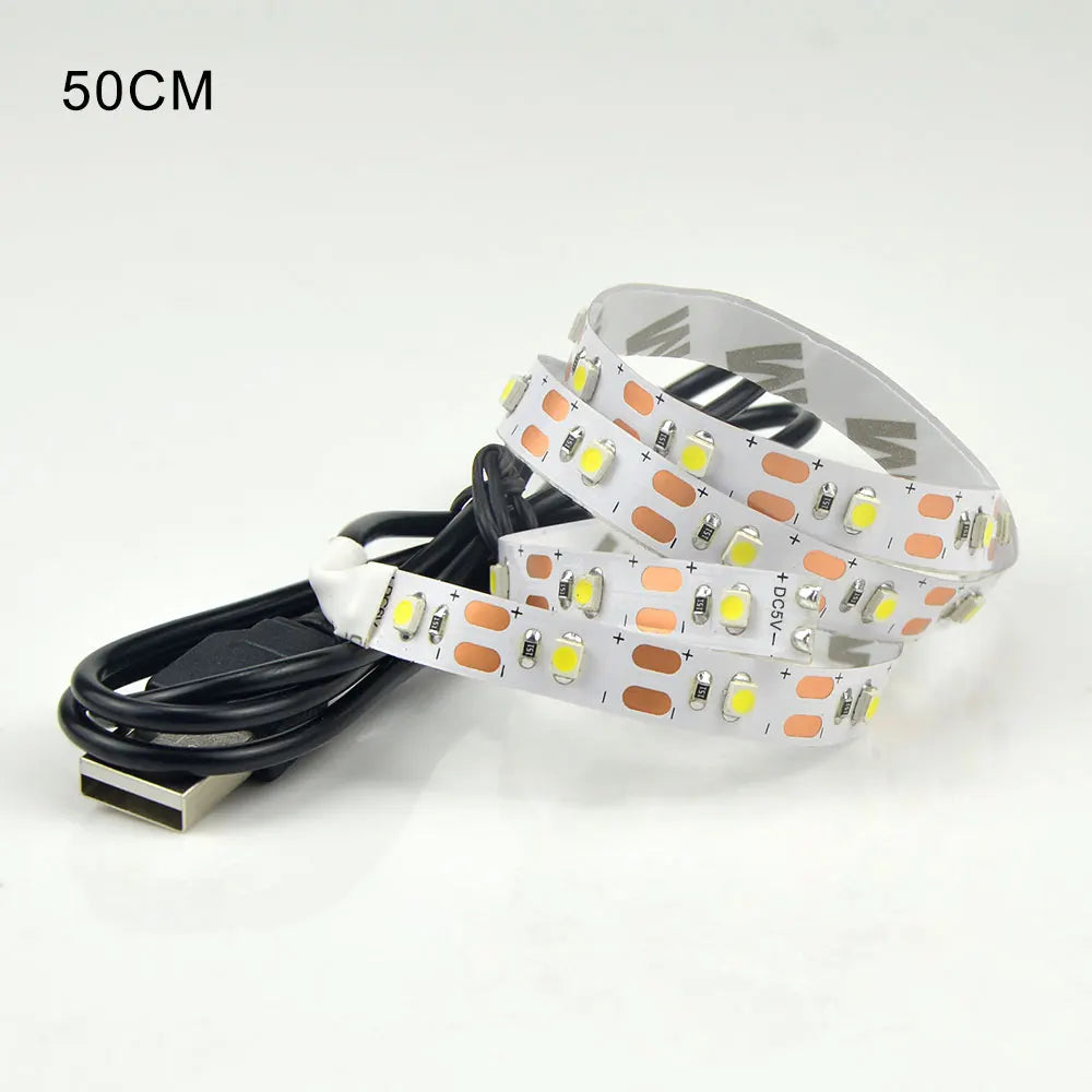 ruban led blanc blanc chaud 60 led adhésif moderne cable usb alimentation 5v