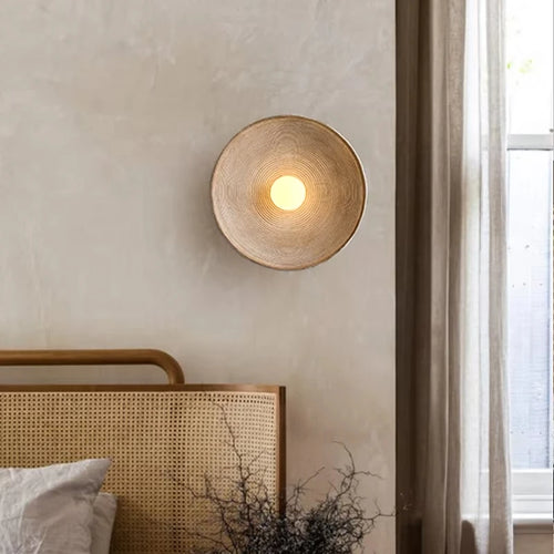 lampe murale moderne doré artisanal adhésif rayures concentriques chambre salon étude entrée