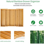 organisateur tiroir cuisine bambou réglable vaisselle couteaux fourchettes cuillères pince sel moderne