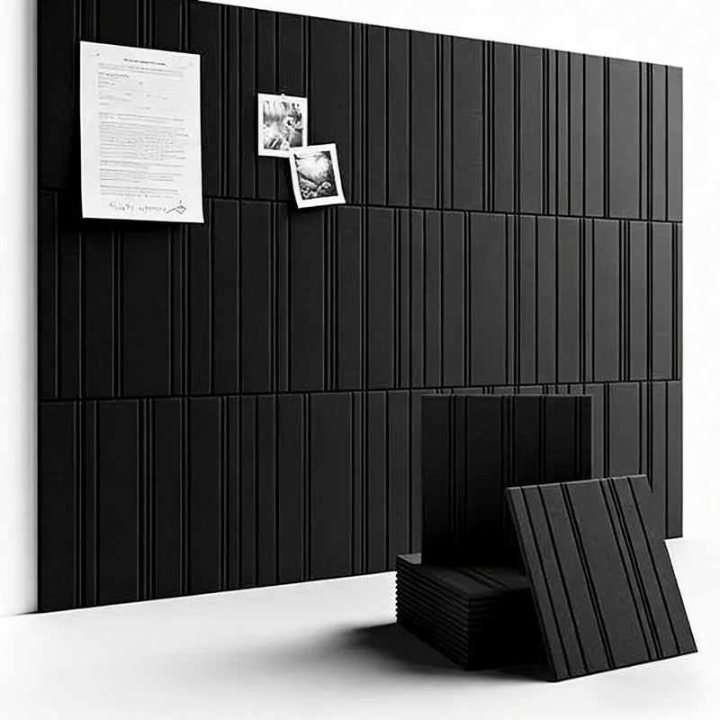 panneaux décoratifs feutre rayures verticales moderne adhésif 30cm 30cm 12 pièces