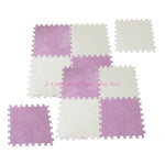 tapis sol carreaux géométriques beige blanc rose violet moderne 30cm 30cm