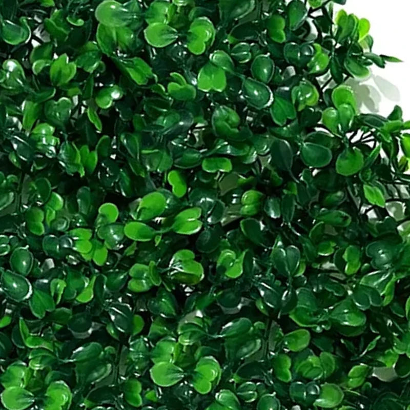 décoration murale moderne plante artificielle vert feuilles rondes herbe plastique extérieur intérieur accrochable haute