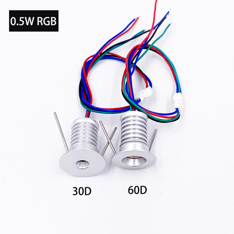 éclairage led spot rgb 12v 05w 1w 3w noir blanc argent câbles multicolores moderne