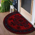 tapis demi rond motif floral imperméable polyester bohème oriental extérieur intérieur absorbant