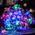 guirlande lumineuse fleurs célestes auto batterie blanc doré féerique intérieur 10m 80leds