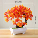 décoration extérieure bonsaï artificiel violet vert orange rose pot mousse tronc feuilles fleursextérieur exposition