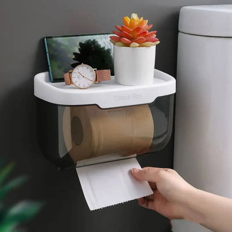 distributeur papier toilette mural adhésif moderne minimaliste blanc beige texture striée