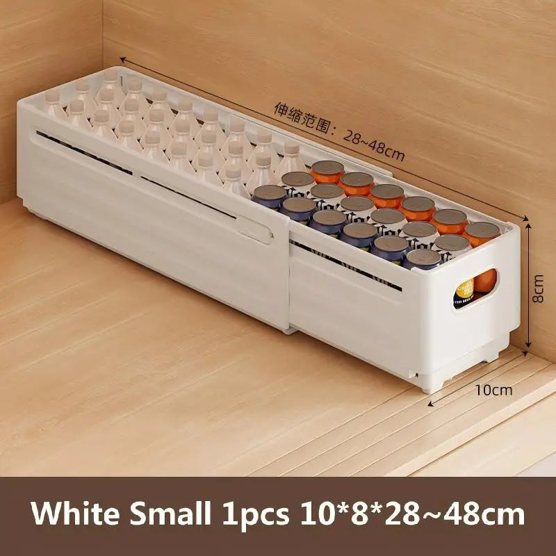 boîtes rangement blanc texture mat modernes adhésives poignées compartiments intérieurs extensibles plastique cuisine