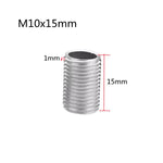 vis filetées argentées filetage régulier industriel 10 pièces M10 10mm 15mm 20mm 25mm 30mm