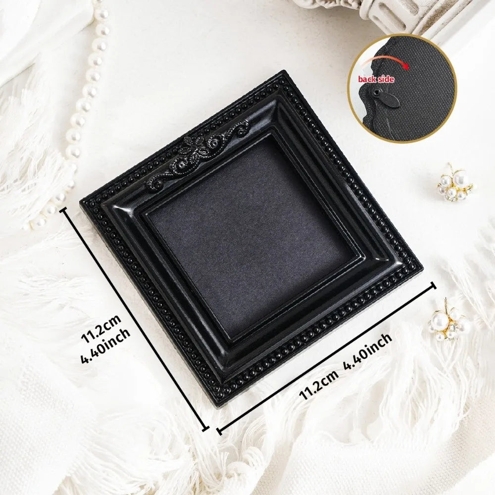 cadres décoratifs noirs ornements baroques classiques adhésifs papier noir brillants intérieurs suspension miroir fixations