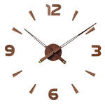 horloge murale moderne minimaliste quartz marron noir doré aiguille simple face unique