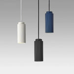 suspension lumineuse moderne blanc bleu orange rose jaune rayures verticales opaques gu10