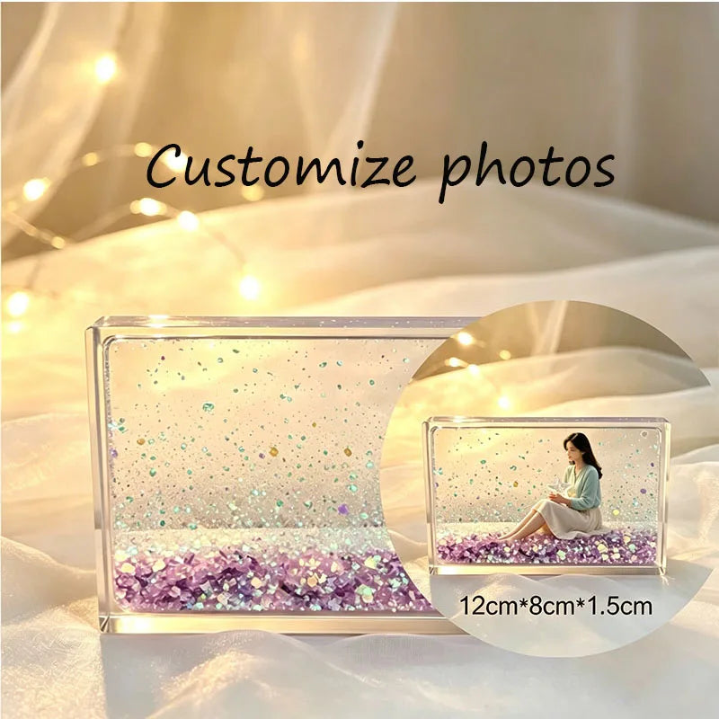 boîte décorative transparente paillettes étoiles moderne violet bleu doré