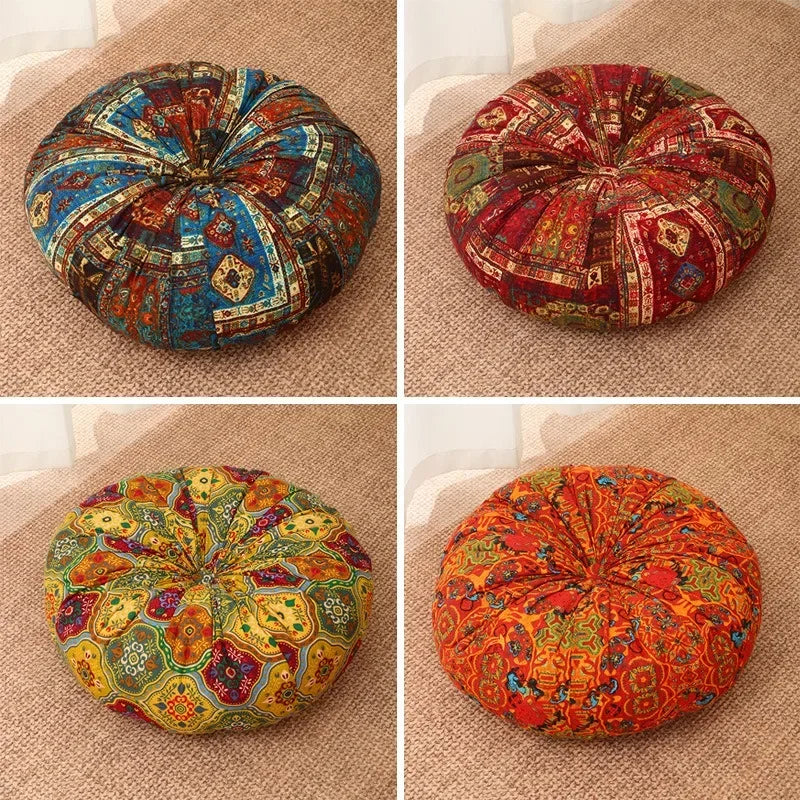 coussin ethnique motif floral géométrique bleu rouge vert beige coussin siège coussin dossier polyester