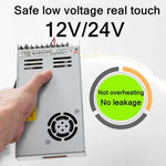 transformateur alimentation électrique ac vers dc bande led intérieur aluminium 12v 24v 48v