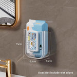 rangement mural adhésif transparent double compartiment moderne boîte lingettes réutilisable multiple stockage