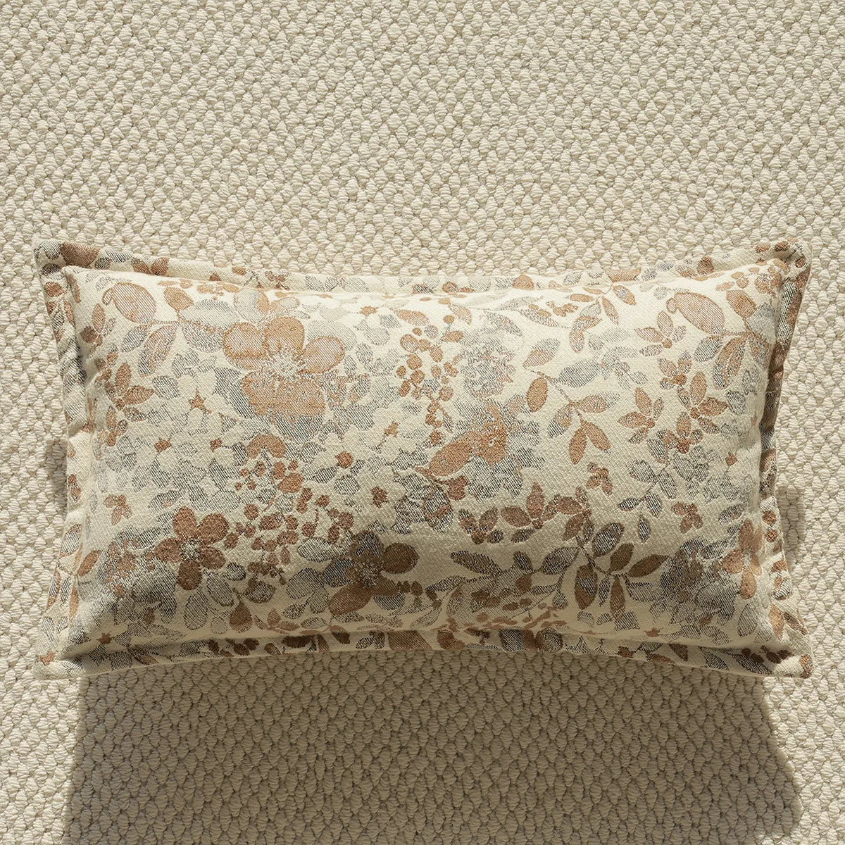 housse coussin nordique motif floral polyester élégant décoration maison voiture rectangle square Jacquard