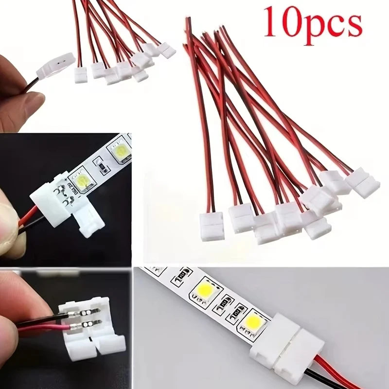 connecteurs led blanc rouge noir adhésifs modernes fonctionnels 10 pièces