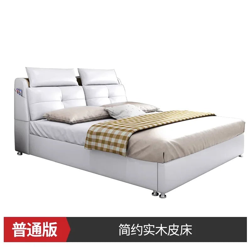 lit moderne blanc simili cuir rangements tiroirs 180cm 200cm