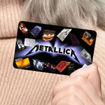 autocollants graphiques metallica cartes bancaires réutilisables waterproof noir rouge bleu