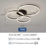 plafonnier led moderne blanc circulaire télécommande minimaliste contemporain interrupteur muralflux lumineux variable