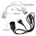 support lampe e27 douille on off interrupteur prise eu câble électrique noir blanc industrial