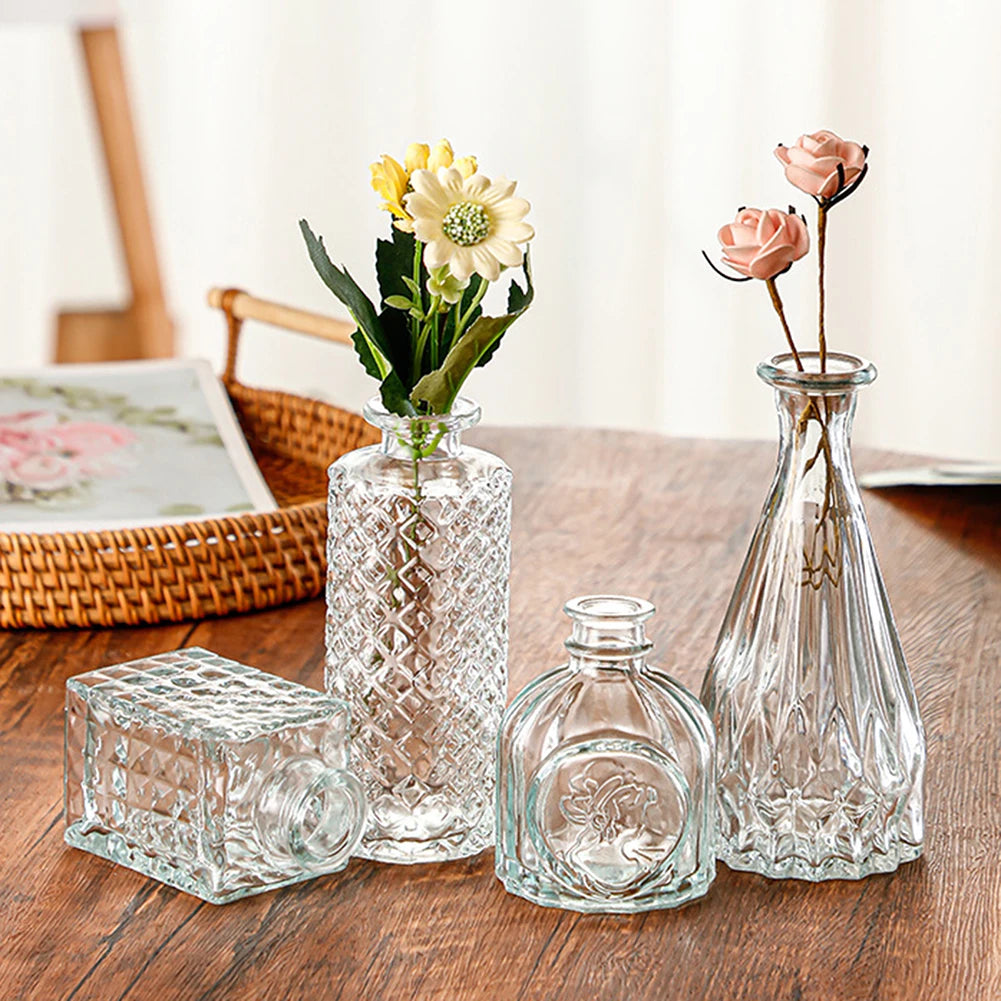 vases transparents relief géométrique classique anti dérapants élégants maison chambre salon