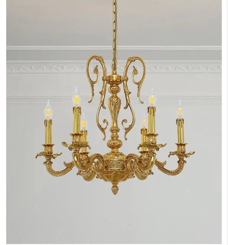 lustre suspendu classique ornements baroques cristal fer doré semi encastrée(touches) haute qualité