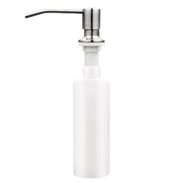 distributeur savon liquide or noir argent acier inoxydable moderne lisse fixations tube extension bouteille