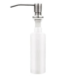 distributeur savon liquide or noir argent acier inoxydable moderne lisse fixations tube extension bouteille