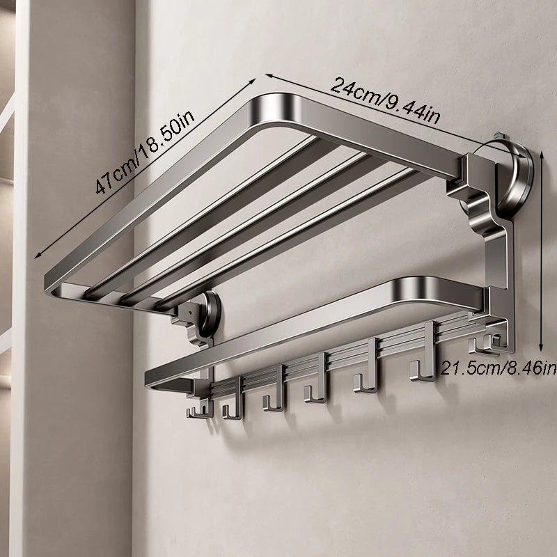 porte serviettes bain argenté moderne fixe sans perçage 37cm 47cm 57cm.linspace()