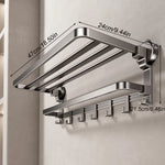 porte serviettes bain argenté moderne fixe sans perçage 37cm 47cm 57cm.linspace()