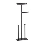 support papier toilette moderne noir blanc brosse wc plateau bois rouleaux