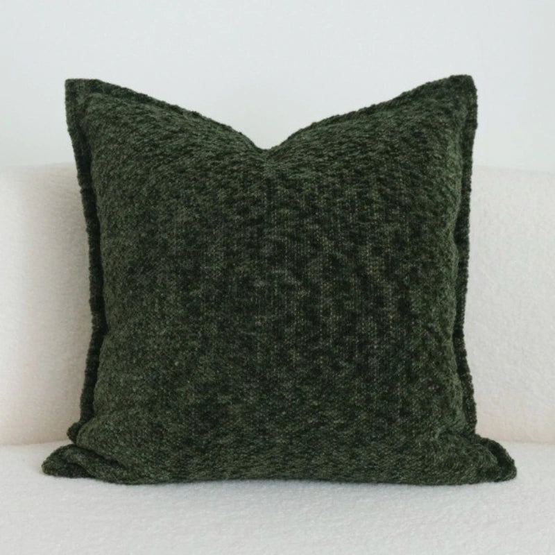 housses coussins carrés verts palmiers vintage décor maison adhésifs texturés polyester Jacquard