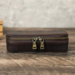 Rangement bijoux cuir véritable marron