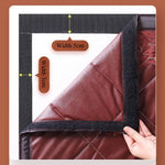 rideau porte marron quilted moderne velcro isolation coupe vent 100x200cm