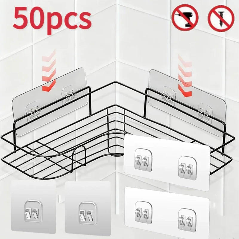 porte savon mural noir double crochet adhésif transparent moderne pvc salle bain cuisineHooks