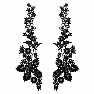 appliques decoratives brodees or rouge vert bleuclair floral polyester mariage