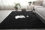 tapis noir velours moelleux moderne salon chambre unicolore polypropylène lavableextérieurintérieur